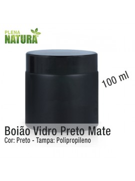 Boião - Vidro Preto Fosco - 100 ml (c/tampa de Polipropileno)